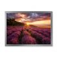 Sunrise & Dramatic Clouds Over Lavender Field IV  Wall Art