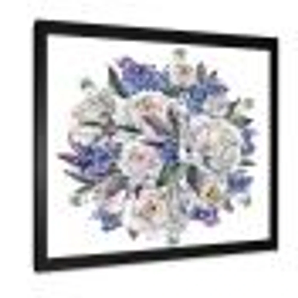 Bouquet Peonies White and Blue  Wall Art