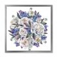 Bouquet Peonies White and Blue  Wall Art