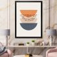 Toile « Abstract Sun & Moon Geometrics Blue Orange »