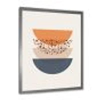 Abstract Sun & Moon Geometrics Blue Orange  Wall Art