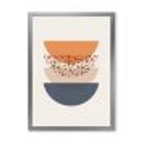 Abstract Sun & Moon Geometrics Blue Orange  Wall Art