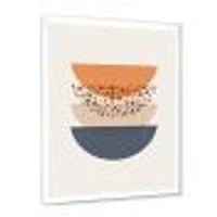 Abstract Sun & Moon Geometrics Blue Orange  Wall Art