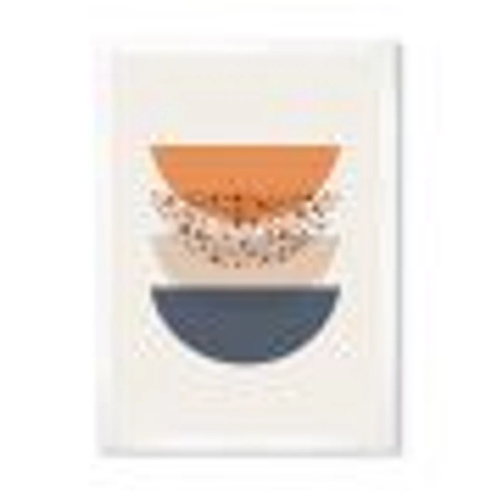 Abstract Sun & Moon Geometrics Blue Orange  Wall Art