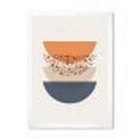 Abstract Sun & Moon Geometrics Blue Orange  Wall Art