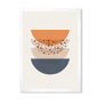 Abstract Sun & Moon Geometrics Blue Orange  Wall Art