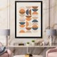 Toile « Abstract Sun and Moon S Blue Orange »