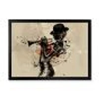 Woman Playing Jazz Trumpet  Wall Art