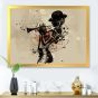 Woman Playing Jazz Trumpet  Wall Art