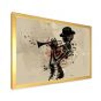 Woman Playing Jazz Trumpet  Wall Art