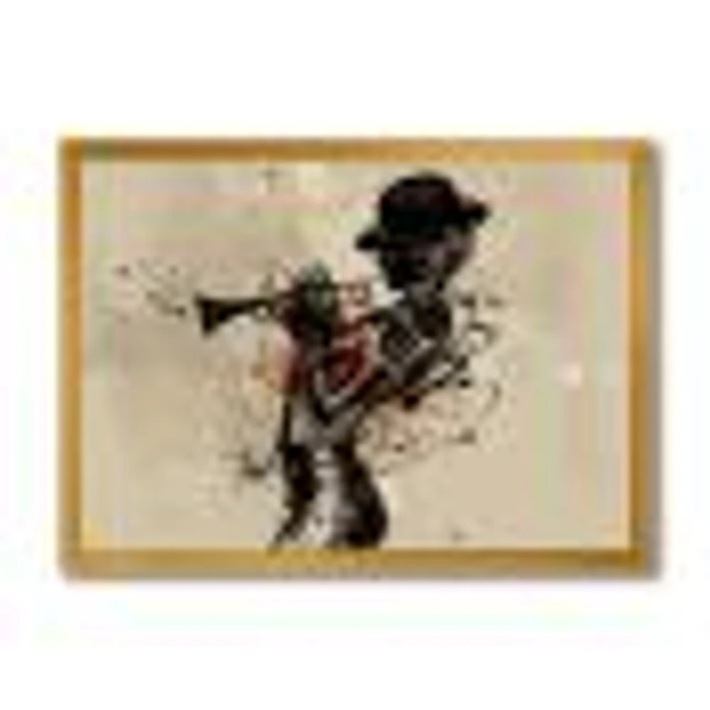 Woman Playing Jazz Trumpet  Wall Art