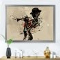 Woman Playing Jazz Trumpet  Wall Art