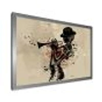 Woman Playing Jazz Trumpet  Wall Art