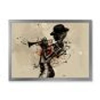 Woman Playing Jazz Trumpet  Wall Art