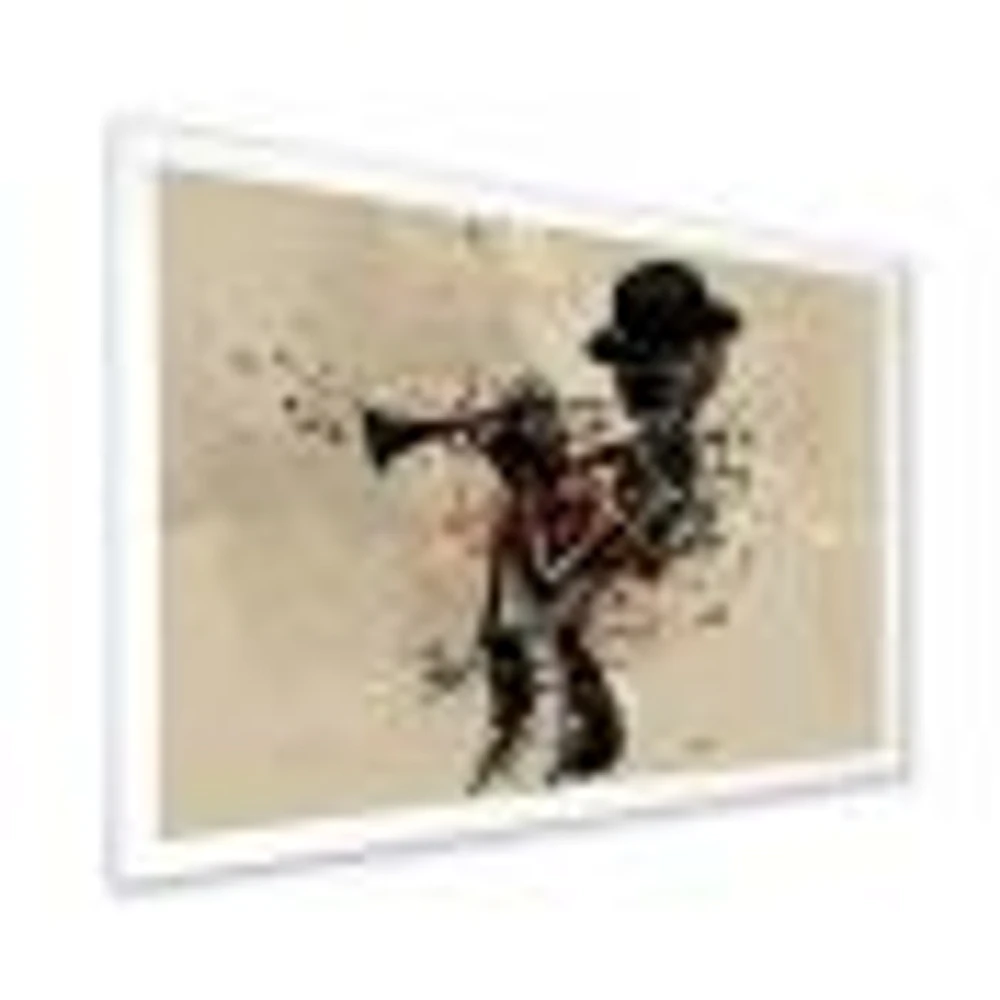 Woman Playing Jazz Trumpet  Wall Art