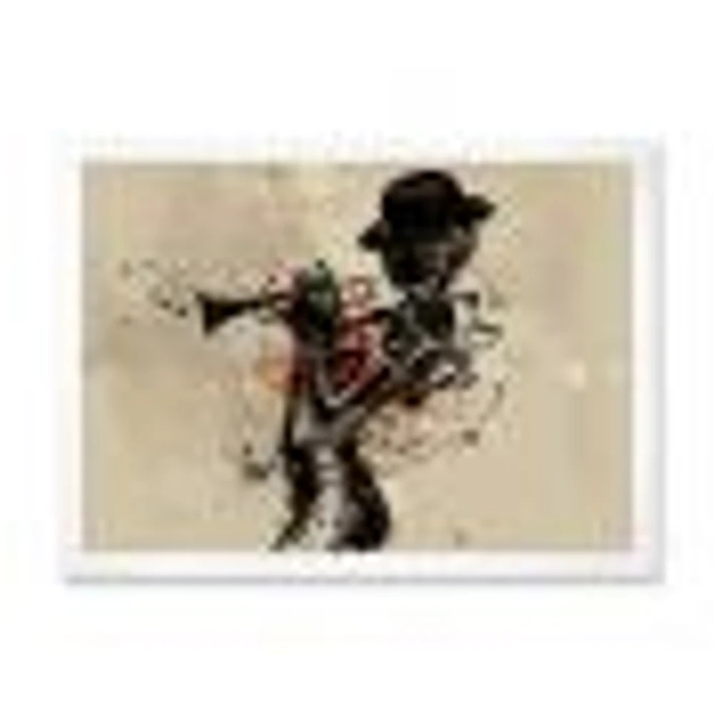 Woman Playing Jazz Trumpet  Wall Art