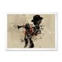 Woman Playing Jazz Trumpet  Wall Art