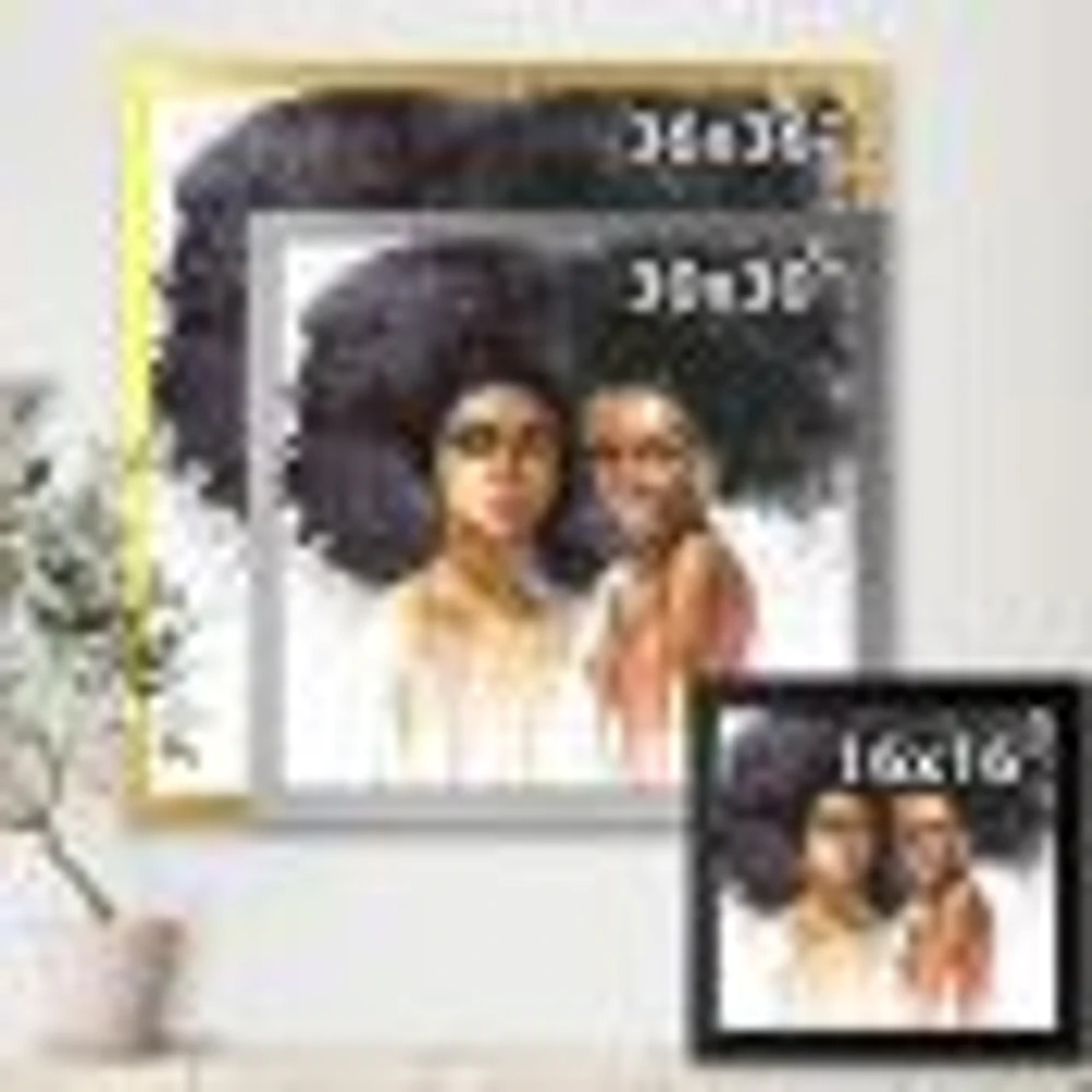 Portrait of Two Afro American Women  Wall Art