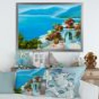 House Near The Sea Colorful Flowers I  Wall Art