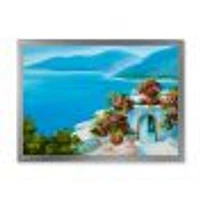 House Near The Sea Colorful Flowers I  Wall Art