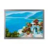 House Near The Sea Colorful Flowers I  Wall Art