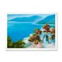 House Near The Sea Colorful Flowers I  Wall Art