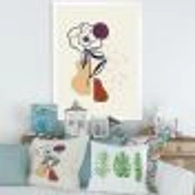 Vintage Flower with Minimalist Shapes I  Wall Art