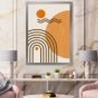 Toile « Abstract Rainbow Sun and Moon Earth Tones II »