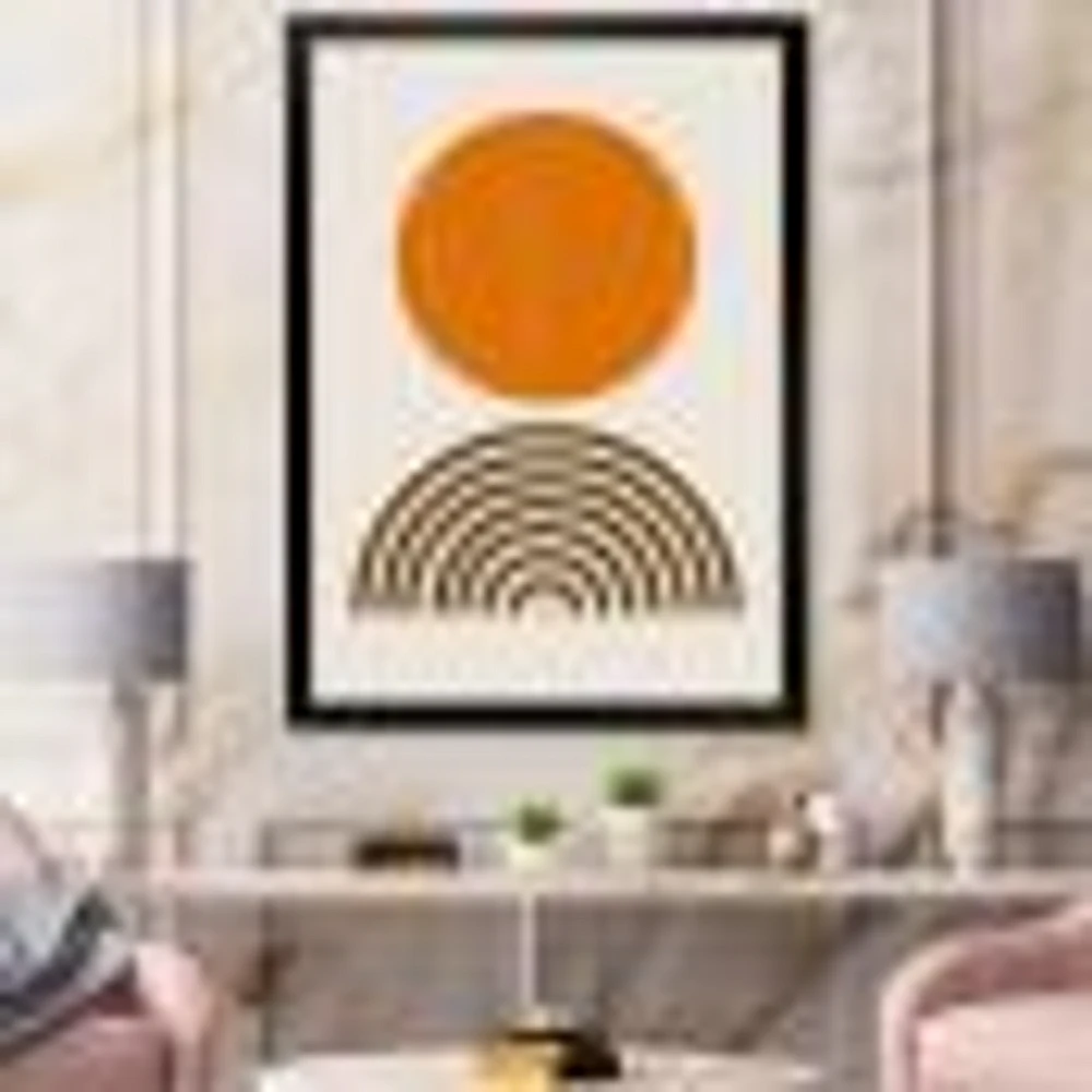 Minimal Orange Sun and Rainbow I Wall Art