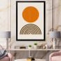 Minimal Orange Sun and Rainbow I Wall Art