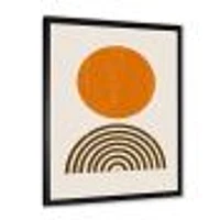 Minimal Orange Sun and Rainbow I Wall Art