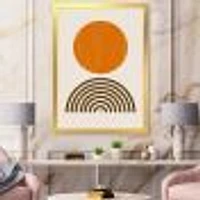 Minimal Orange Sun and Rainbow I Wall Art