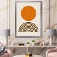 Toile « Minimal Orange Sun and Rainbow I »