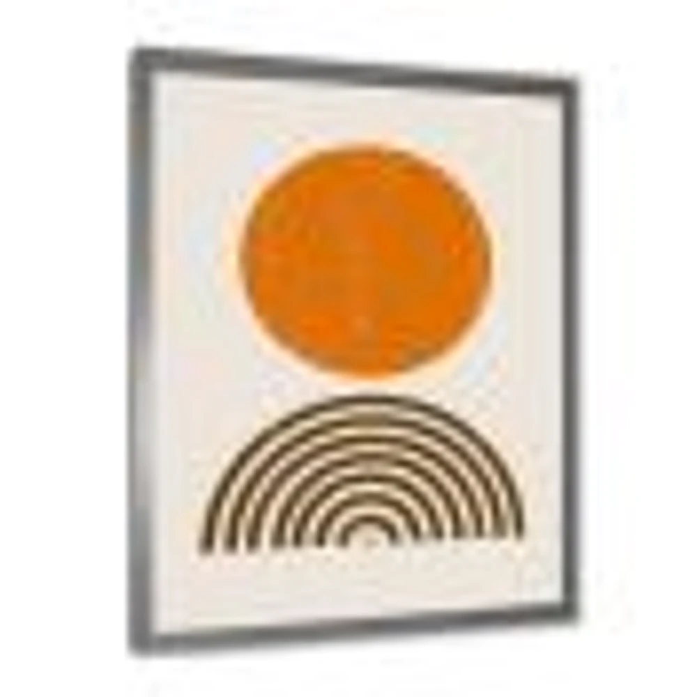 Minimal Orange Sun and Rainbow I Wall Art