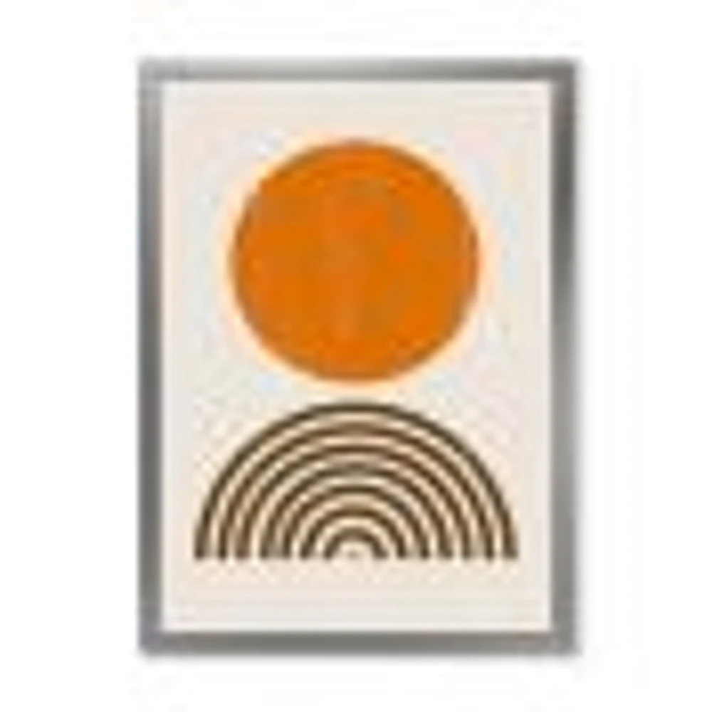 Minimal Orange Sun and Rainbow I Wall Art