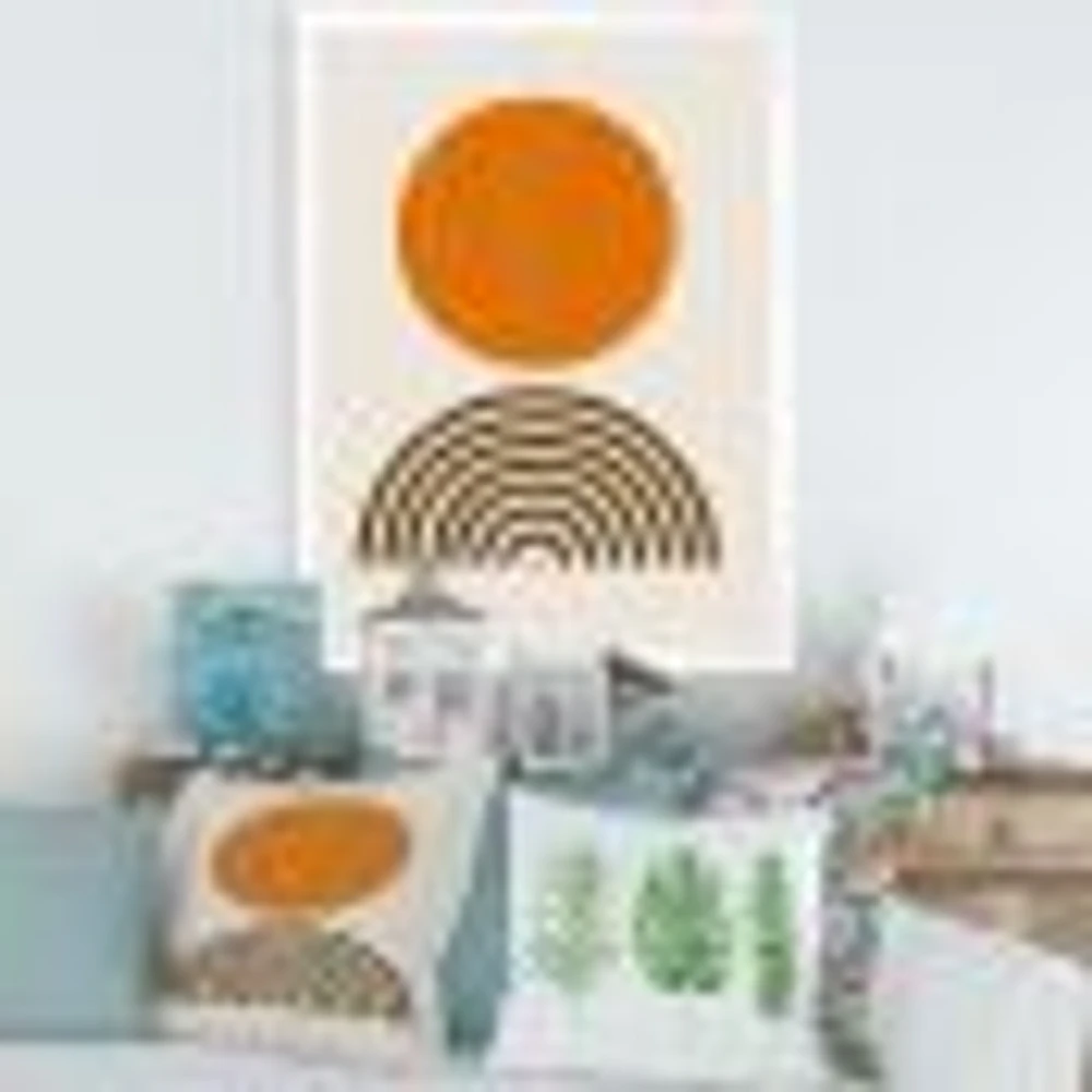 Minimal Orange Sun and Rainbow I Wall Art