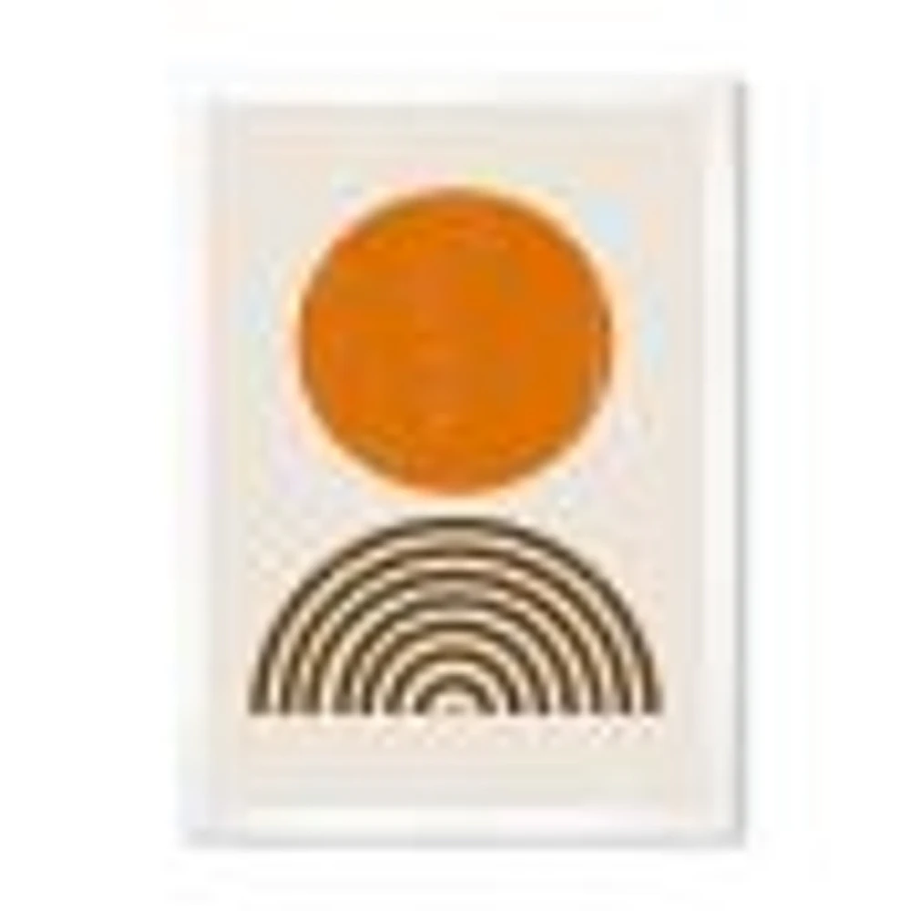 Toile « Minimal Orange Sun and Rainbow I »