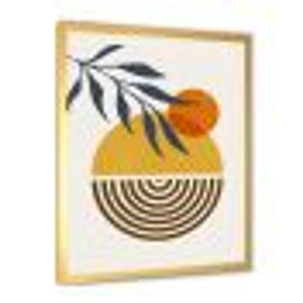 Botanical Minimalist Leaf with Abstract Shapes IV Wall Art