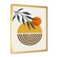 Botanical Minimalist Leaf with Abstract Shapes IV Wall Art