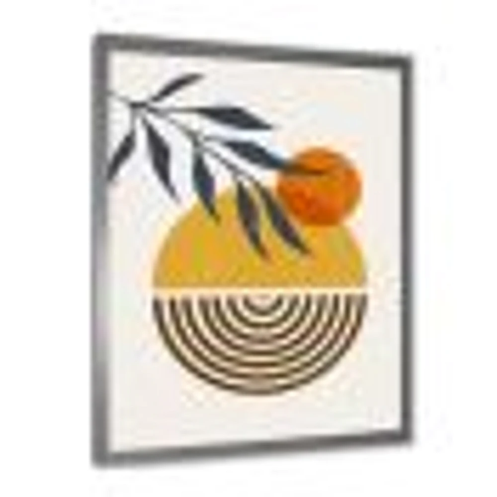 Botanical Minimalist Leaf with Abstract Shapes IV Wall Art