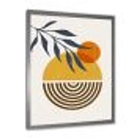 Botanical Minimalist Leaf with Abstract Shapes IV Wall Art