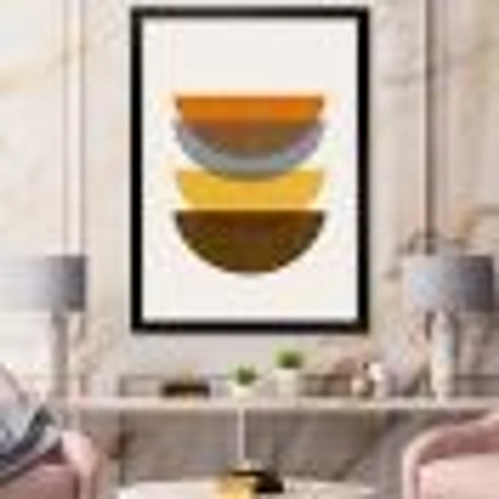 Abstract Geometric Moon Earth Tones  Wall Art