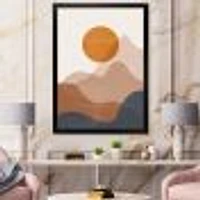 Red Moon Earth Toned Mountains II Wall Art