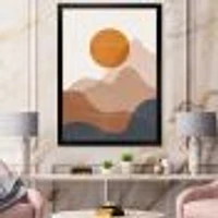 Toile « Red Moon Earth Toned Mountains II »