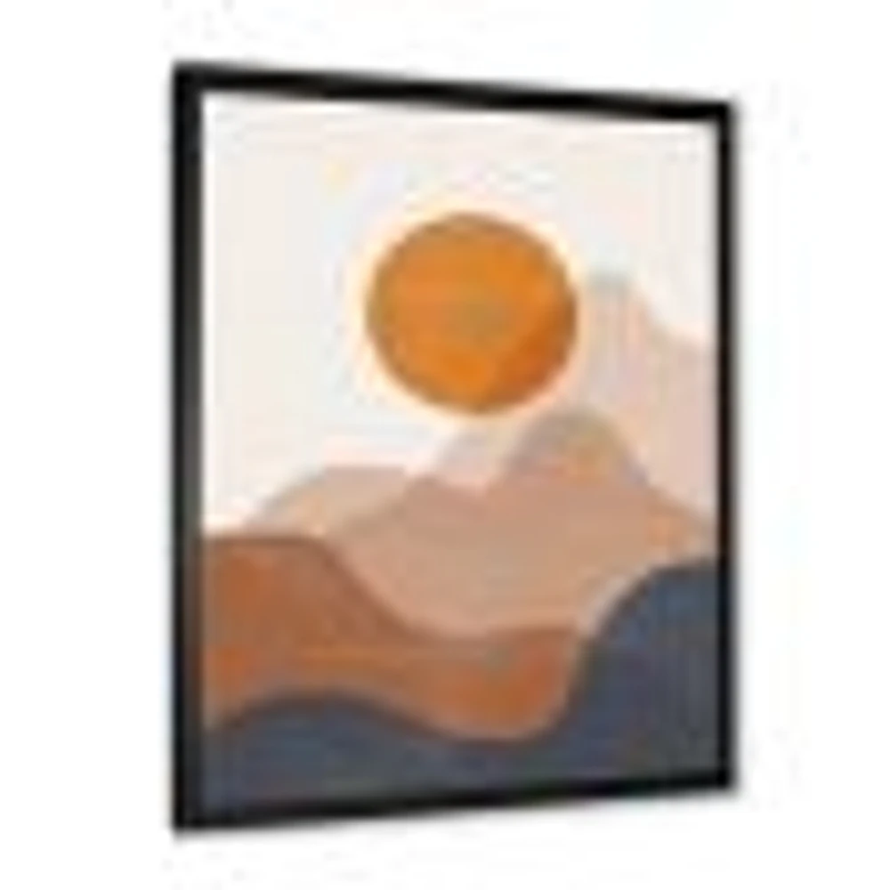 Red Moon Earth Toned Mountains II Wall Art