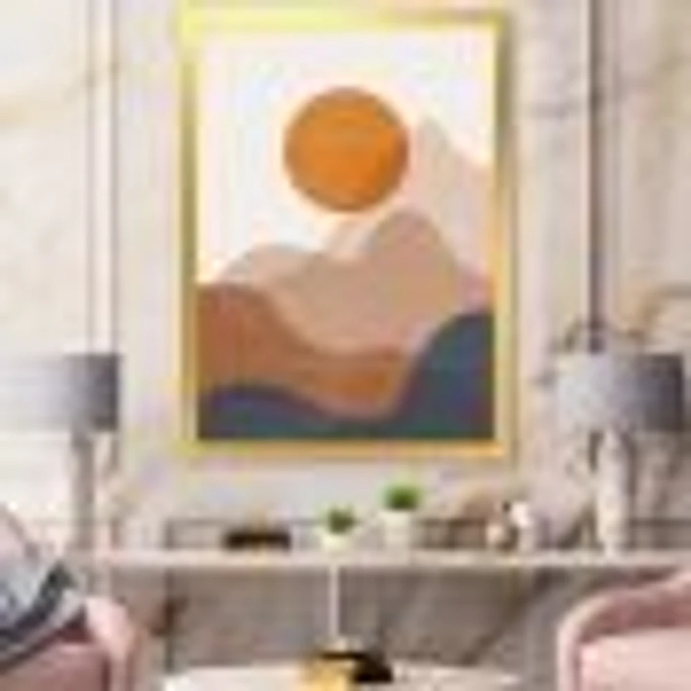 Red Moon Earth Toned Mountains II Wall Art