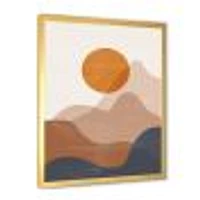 Red Moon Earth Toned Mountains II Wall Art