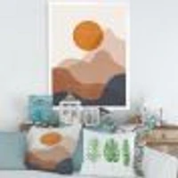 Red Moon Earth Toned Mountains II Wall Art