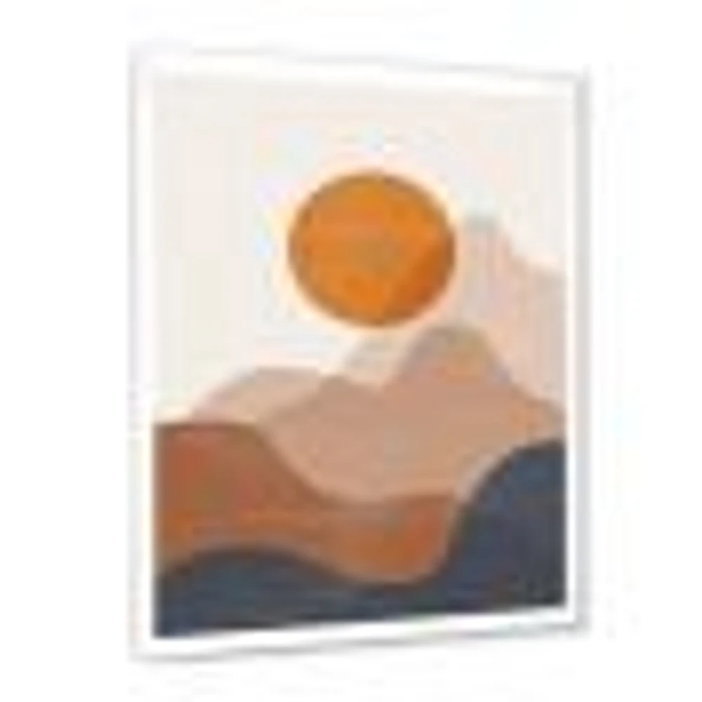 Red Moon Earth Toned Mountains II Wall Art