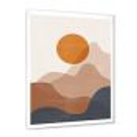 Red Moon Earth Toned Mountains II Wall Art